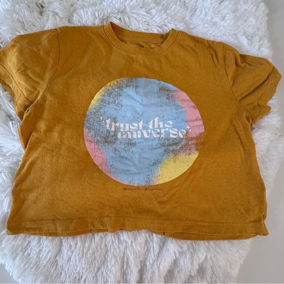 Spiritual Gangster Brown Graphic Crop Tee XS - Picture 4 of 6